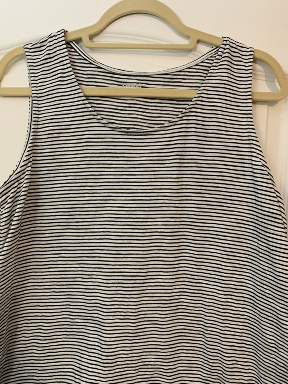 Lands' End Stripe Sleeveless Tunic Tank L